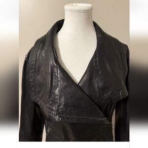 Bod & Christiansen Butter soft lambskin leather jacket With Asymmetrical Zip.